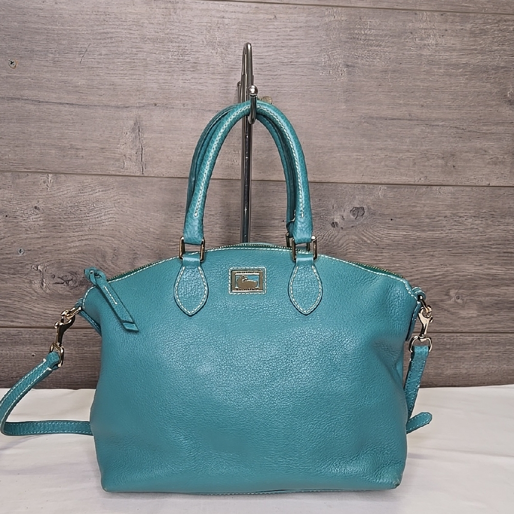 Dooney & Bourke Teal Leather Satchel Handbag
